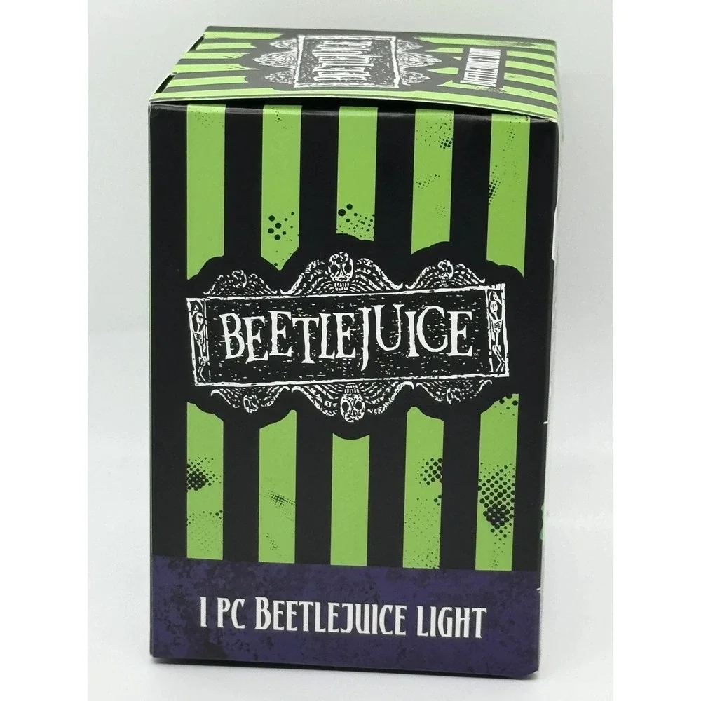 PALADONE BEETLEJUICE LED LAMP HORROR SERIES‎ 003 LIGHT GREEN WHITE NEW STRIPED
